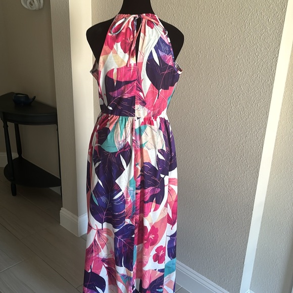 KILIG Summer Maxi Dress Floral Halter Neck Beach Hawaiian - Picture 4 of 5
